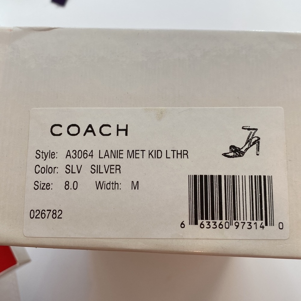 COACH Silver Strap stacked Heel Sandals - Picture 10 of 10